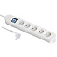 Steckdosenleiste 5-fach mit Schalter und Magnetbefestigung, weiß - 1,5 m