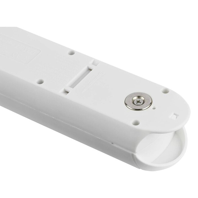 Steckdosenleiste 5-fach mit Schalter und Magnetbefestigung, weiß - 1,5 m