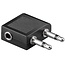 3,5mm Stereo Audio Flugzeugadapter - Winkelstecker / Schwarz