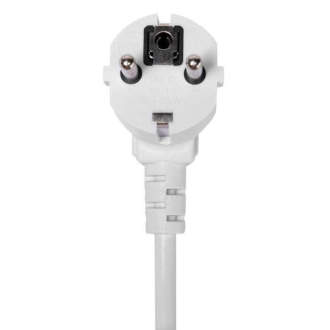 MaxTrack Steckdosenleiste mit 3 Steckplätzen, 2x USB & 2x RJ45 – Weiß, 1,8 m – für unter den Schreibtisch