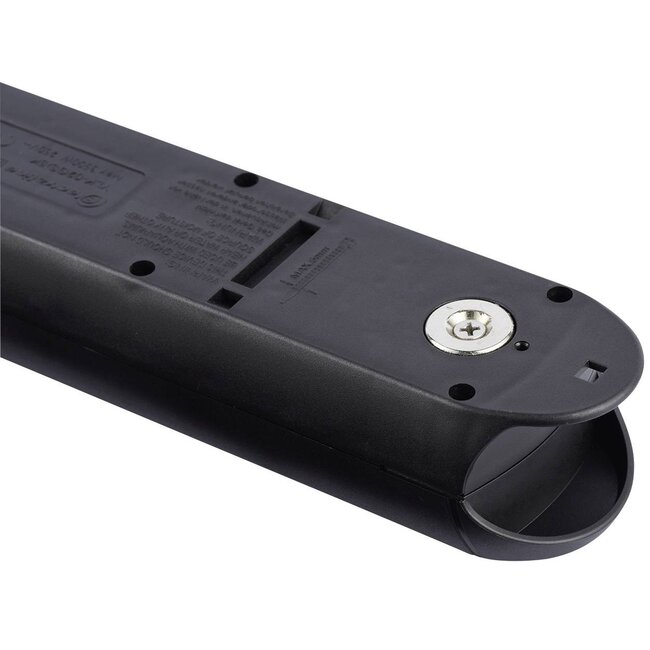 Steckdosenleiste 5-fach mit Schalter und Magnetbefestigung, 1,5 m, schwarz