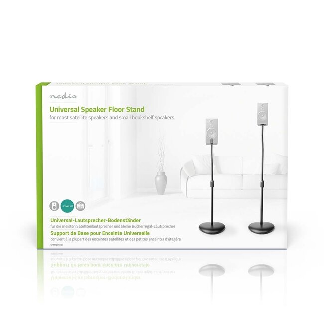 Nedis Lautsprecherständer Set für kleine Lautsprecher - bis 4,5 kg / Schwarz