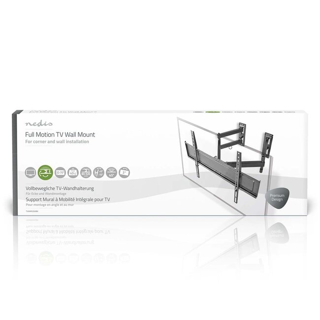 Nedis Premium Wandhalterung für Bildschirme bis 70 Zoll, Full Motion, 3 Drehpunkte, Eckmontage