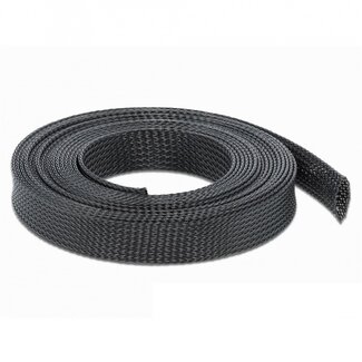 DeLOCK Polyester Kabelschutzschlauch | dehnbar | 19mm | schwarz | 5 Meter