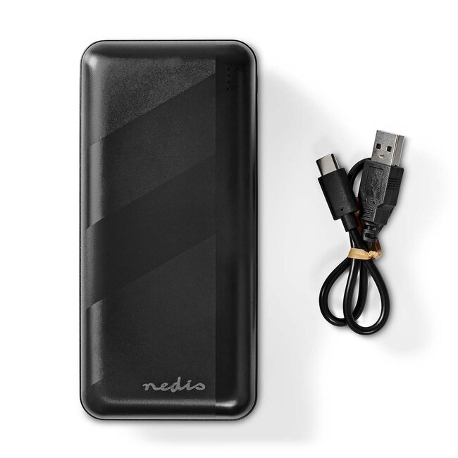 Nedis Powerbank Fast Charge 30.000 mAh, 1x USB-A & 1x USB-C (max. 3A) – Schwarz