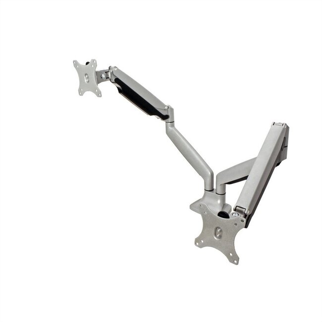 Value Premium Schreibtischhalterung für 2 Monitore bis 27 Zoll / Interaktiv / Silber