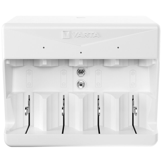 Varta Easy Universal Ladegerät für AA/AAA/C/D/E Batterien, Weiß