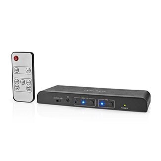 Nedis Nedis HDMI Umschalter 2-zu-1 mit Audio Extractor & ARC Konverter - HDMI 2.0 (4K 60Hz + HDR) / Schwarz