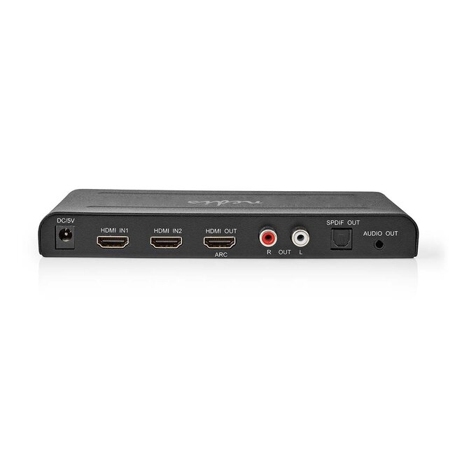 Nedis HDMI Umschalter 2-zu-1 mit Audio Extractor & ARC Konverter - HDMI 2.0 (4K 60Hz + HDR) / Schwarz