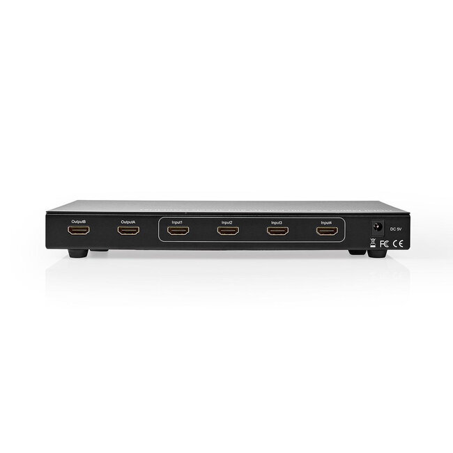 Nedis HDMI Matrix Umschalter 4 auf 2 - HDMI1.4 (4K 30Hz) / Schwarz
