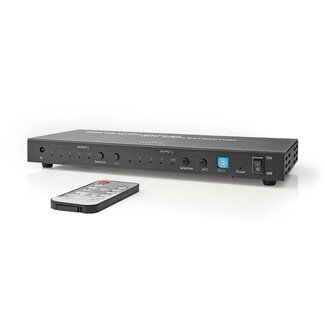 Nedis Nedis HDMI Matrix Umschalter 4x2 mit Audio Extractor & ARC Konverter - HDMI 2.0 (4K 60Hz + HDR) / Schwarz