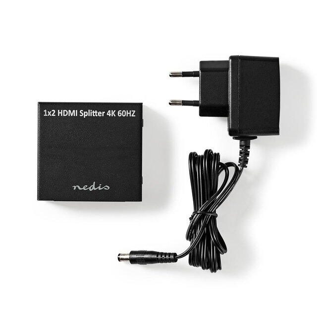 Nedis HDMI Splitter 1 auf 2 - HDMI 2.0 (4K 60Hz + HDR) / Schwarz