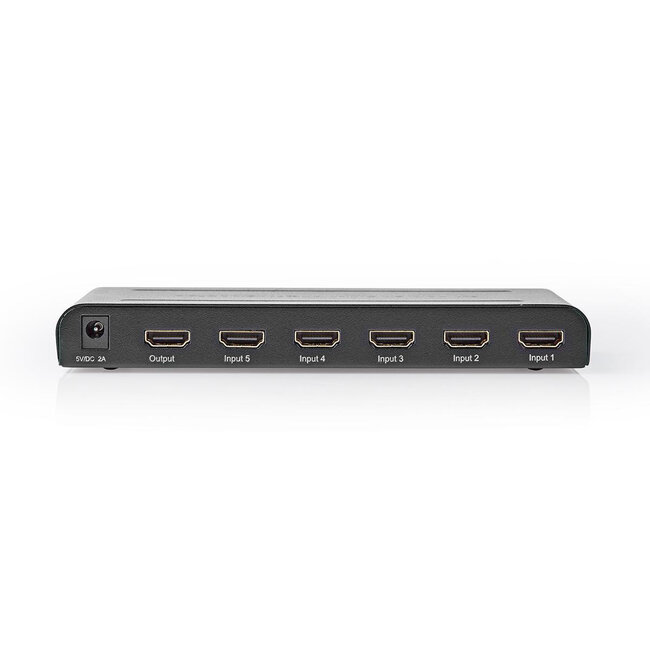 Nedis HDMI Umschalter 5-zu-1 mit Fernbedienung - HDMI2.0 (4K 60Hz + HDR) / Schwarz