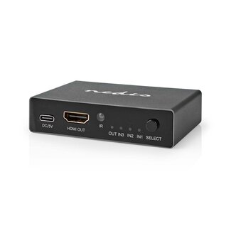 Nedis Nedis HDMI Umschalter 3 zu 1 mit Fernbedienung - HDMI2.1 (8K 60Hz + HDR) / Schwarz