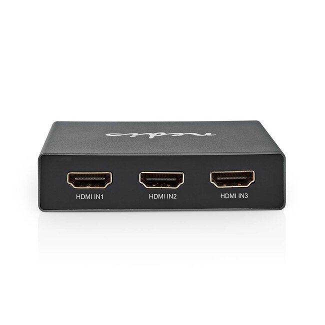 Nedis HDMI Umschalter 3 zu 1 mit Fernbedienung - HDMI2.1 (8K 60Hz + HDR) / Schwarz