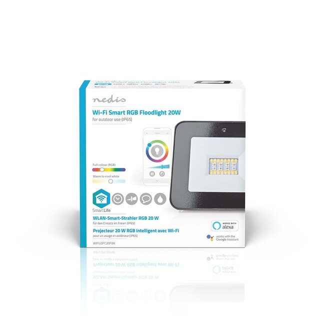 Nedis SmartLife WLAN Außenstrahler Schwarz