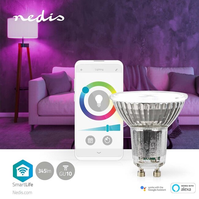 Nedis SmartLife Wi-Fi LED-Lampe GU10 - Farbwechsel & Warm- bis Kaltweiß