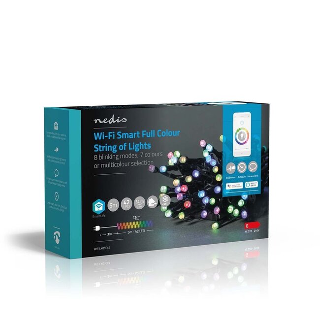 Nedis SmartLife Wi-Fi LED-Lichterkette 5m - 42 LEDs - Vollfarbe