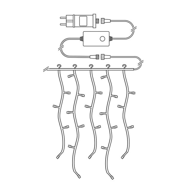 Nedis SmartLife Wi-Fi LED-Eiszapfenvorhang - 80x 0,4m/0,6m - 400 LEDs / warm- bis kaltweiß