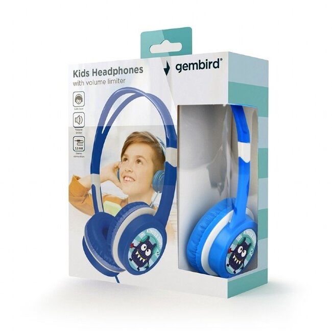Gembird Kinder On-Ear Kopfhörer | Blau | 1,2 m