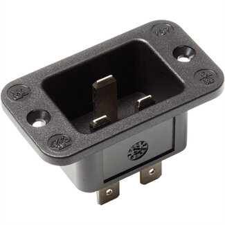 Bachmann BACHMANN Kaltgeräte-Einbaustecker IEC320 C20, schwarz, Thermoplast, Schraubanschluss