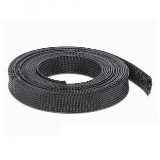 DeLOCK Polyester Kabelschutzschlauch | dehnbar | 19mm | schwarz | 10 Meter