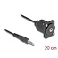 Delock D-Typ Kabel 3,5 mm 3-pol Stereo Klinke Stecker auf Buchse Schwarz 20 cm