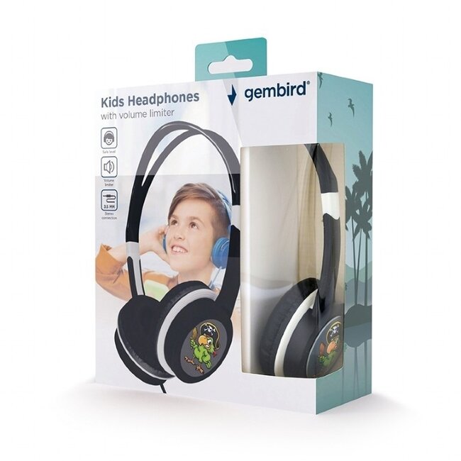 Gembird Kinder On-Ear Kopfhörer | Schwarz | 1,2 m