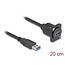 Delock USB 3.0 Typ-A Stecker auf Typ-A Buchse Kabel 20 cm schwarz 5 Gbps