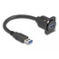 Delock USB 3.0 Typ-A Stecker auf Typ-A Buchse Kabel 20 cm schwarz 5 Gbps