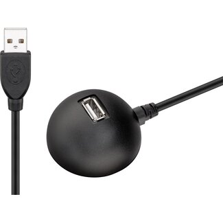 Goobay Goobay USB 2.0 Hi-Speed Verlängerungskabel mit Tischfuß, schwarz 1,5 m