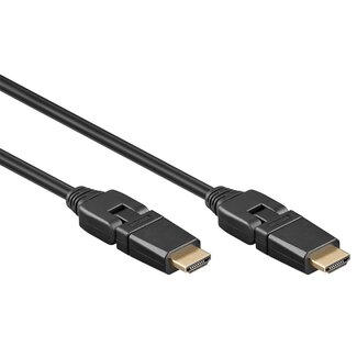 Goobay HDMI-Kabel 2m | 360° drehbar | HDMI 2.0 | 4K 60Hz + HDR | Schwarz