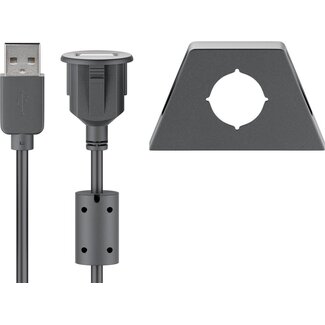Goobay Goobay USB 2.0 Hi-Speed Verlängerungskabel mit Halterung, schwarz 0,6 m