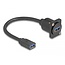 Delock D-Type USB 5 Gbps Kabel Typ-A Buchse zu Typ-A Buchse Schwarz 20 cm