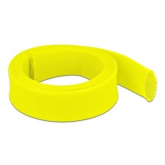 DeLOCK Polyester Kabelschutzschlauch | dehnbar | 38mm | gelb | 2 Meter