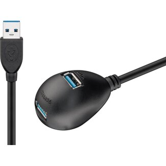 Goobay Goobay USB 3.0 Hi-Speed Verlängerungskabel mit Standfuß, Schwarz 1,5 m