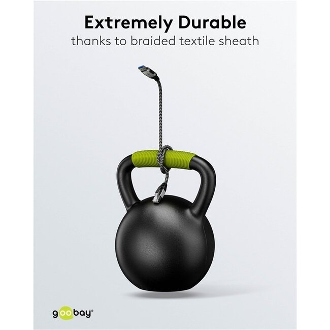 Goobay USB-A auf RJ45 LAN Kabel | USB 3.0 | CAT6 | Schwarz | 2 Meter