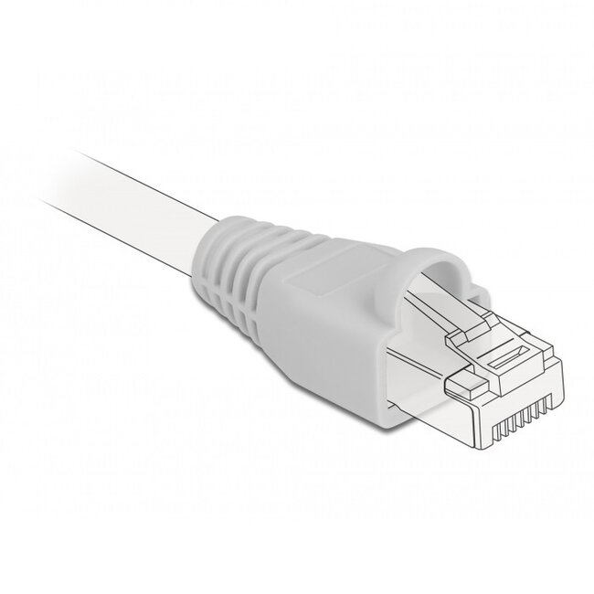 RJ45 Netzwerksteckergehäuse | Kabel bis 6mm | 20 Stück | Grau