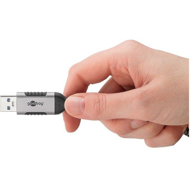 Goobay USB-A auf RJ45 LAN Kabel | USB 3.0 | CAT6 | Schwarz | 5 Meter