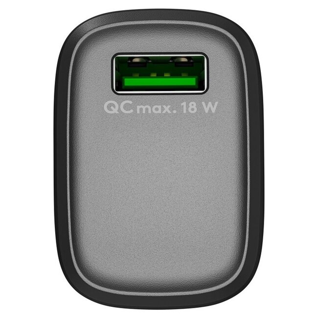 Goobay USB Heimladegerät mit 1 USB-A QC Port | 18W | Schwarz