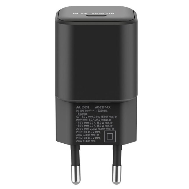Goobay Heimladegerät 1x USB-C PD 45W GaN Schwarz