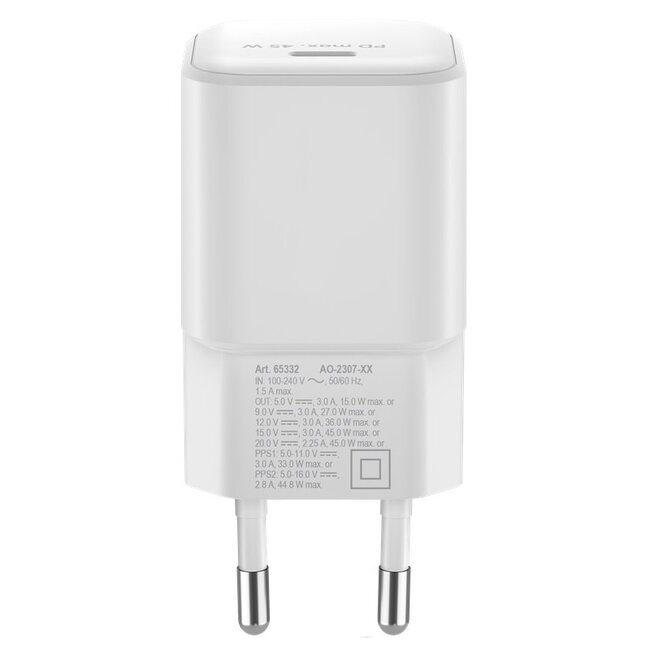 Goobay Heimladegerät mit 1 USB-C PD Port | GaN | 45W | Weiß