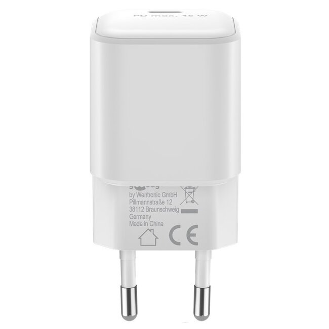 Goobay Heimladegerät mit 1 USB-C PD Port | GaN | 45W | Weiß