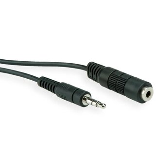 Roline 3,5mm Klinkenverlängerungskabel | Kupfer | Schwarz | 5 Meter
