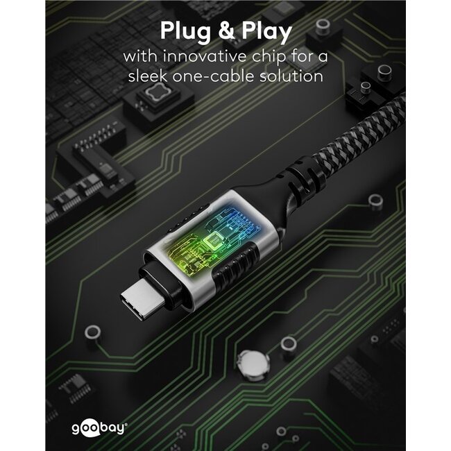 Goobay USB-C zu RJ45 LAN Kabel | USB 3.0 | CAT6 | Schwarz | 5 Meter