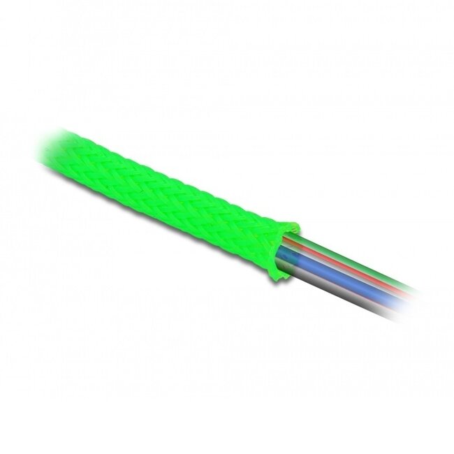 Polyester Kabelschutzschlauch | dehnbar | 38mm | grün | 2 Meter