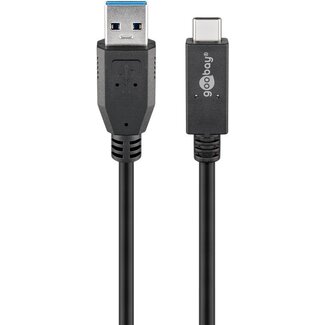 Goobay Goobay USB-C™ Kabel USB 3.2 Gen 2, 3 A, 0,5 m, Schwarz