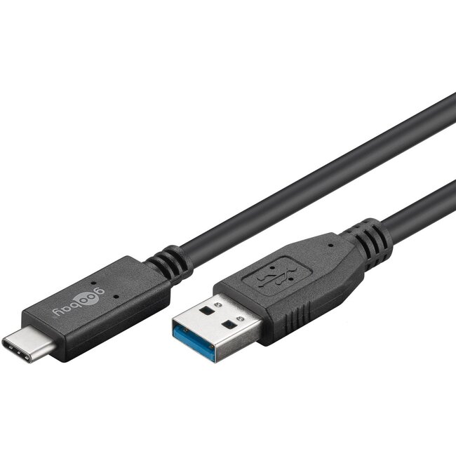 Goobay USB-C™ Kabel USB 3.2 Gen 2, 3 A, 1 m, Schwarz