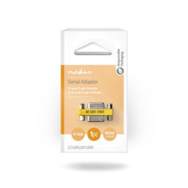 Serieller Adapter | D-SUB 9-polig Buchse | Vernickelt | Metall | Verpackt