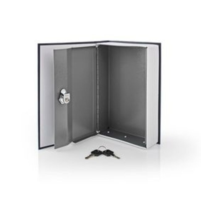 Safe | Büchersafe | Schlüsselschloss | Innenbereich | Medium | Innenvolumen: 1,6 l | 2 Schlüssel inklusive | Blau / Silber